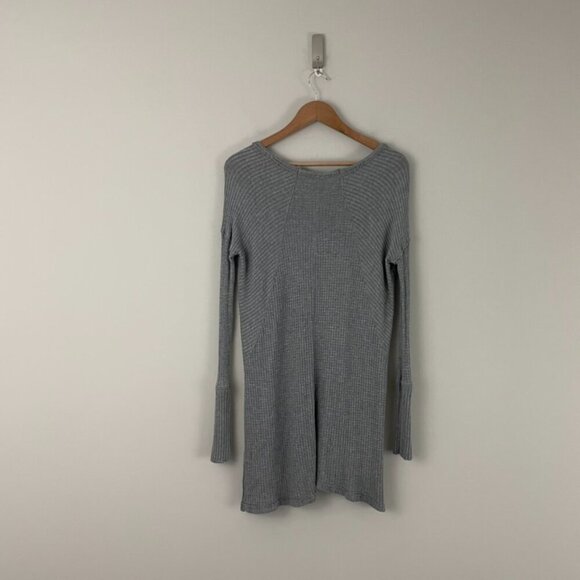 Free People Gray Ventura Thermal Knit Tunic Top Size Small - Picture 6 of 6